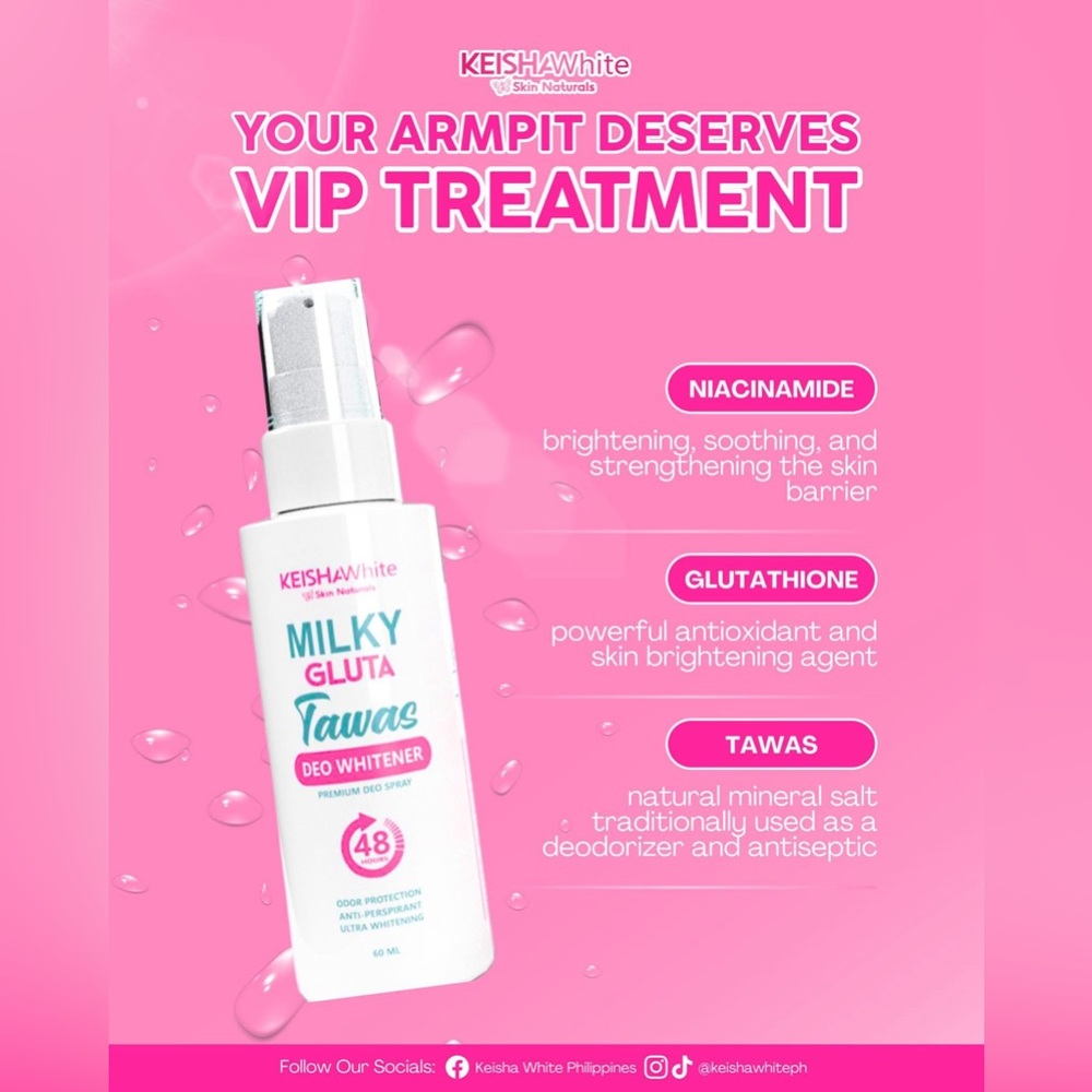 Keisha White Milky GlutaWhite Deo Spray - Pink/White - Picture 4 of 7